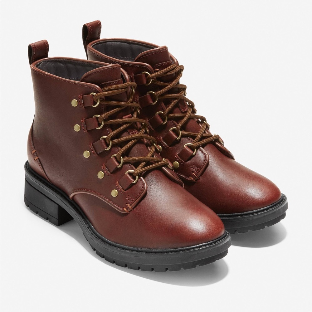 Cole Haan Briana Waterproof Hiking Boot in Woodbury Leather (Brown)